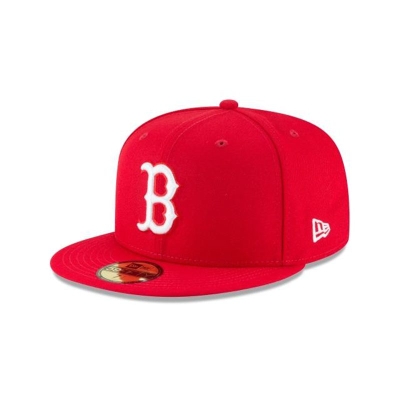 Red Boston Red Sox Hat - New Era MLB Basic 59FIFTY Fitted Caps USA0196574